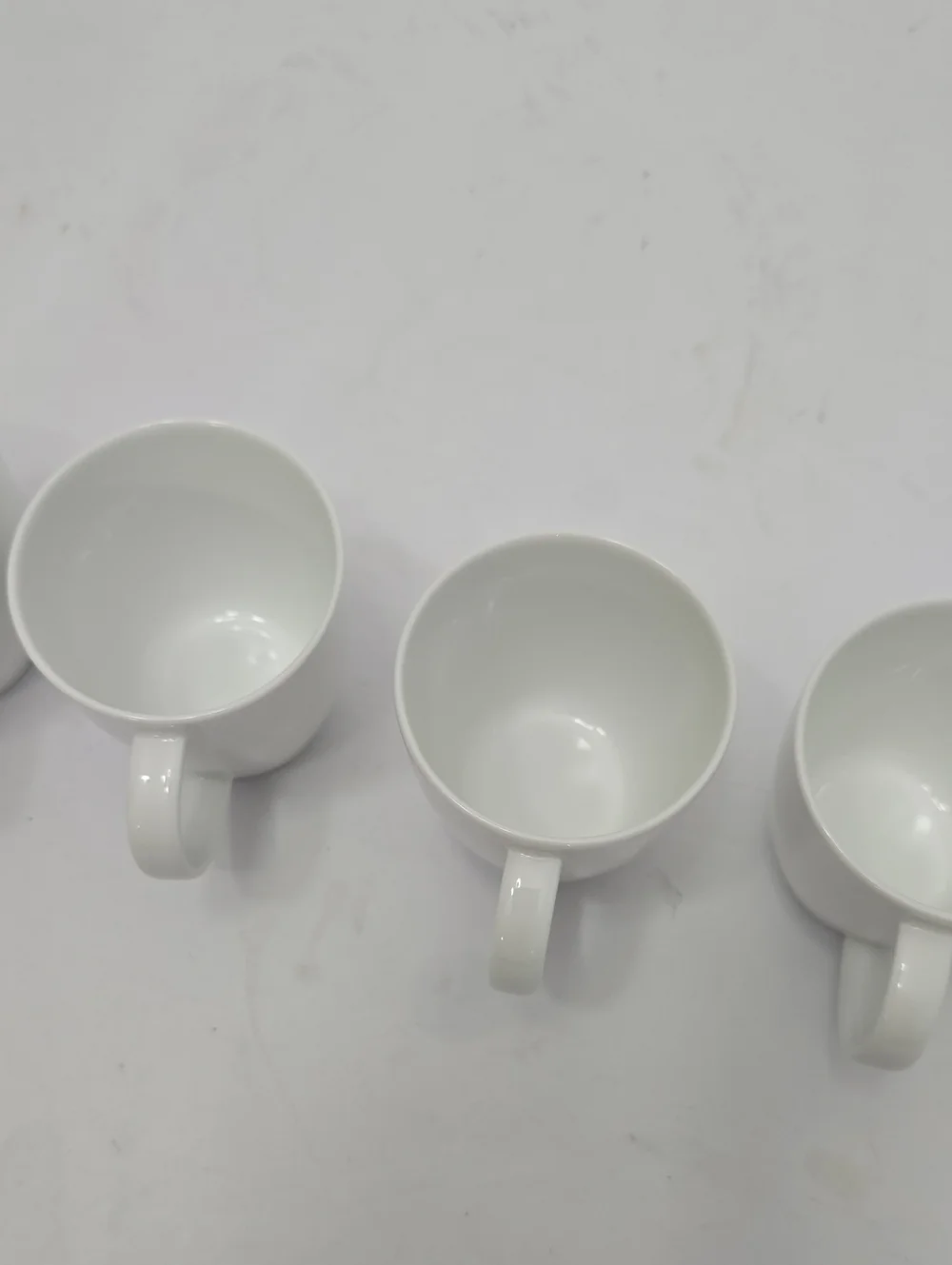 Crate & Barrel Set Of 7 Porcelain White Small Espresso Cups